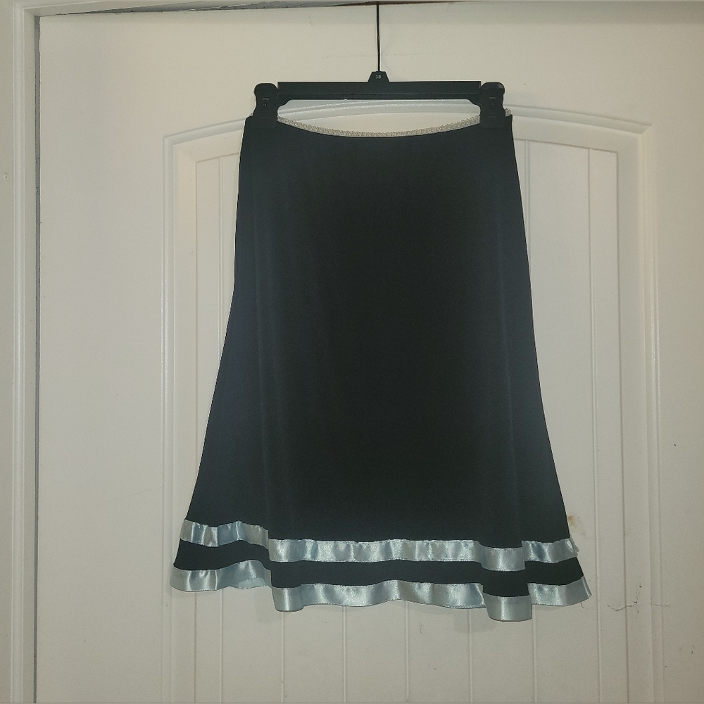 Teenie Weenie Vintage 90s Black And Baby Blue Slip Skirt M